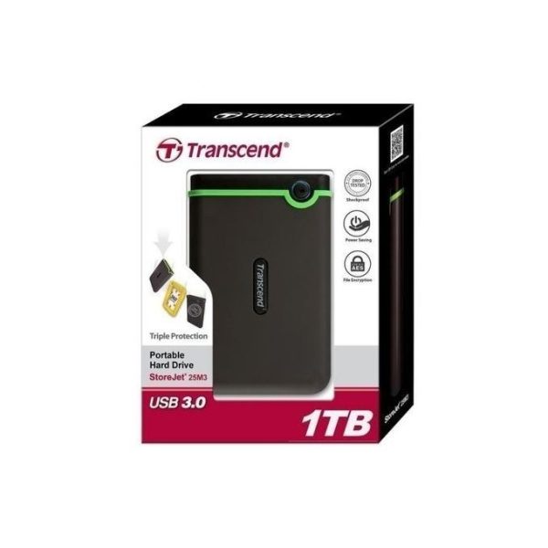 Transcend 1TB USB 3.1 Gen 1 StoreJet 25M3G SJ25M3G Rugged External Hard Drive TS1TSJ25M3G - Image 5